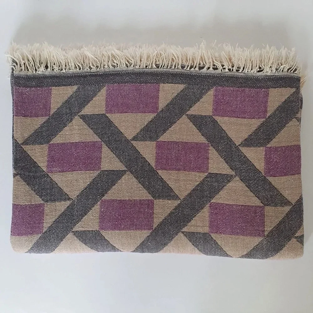 100% Soft Turkish Cotton Jacquard Throw - Picture 3 of 3